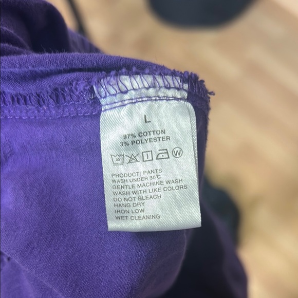Purple Cargo Pants — Size L — Drawstring Waist, Big Pockets, Streetwear Vibe - Picture 2 of 3